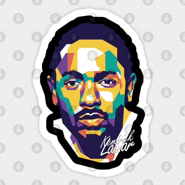 Kendrick Lamar on WPAP 1 Sticker by pentaShop